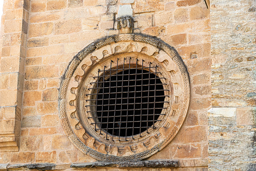 Details of Balcon de la Reina (Queen's Balcony), Monastery of Saint Mary of Carracedo in Carracedelo, El Bierzo, Spain