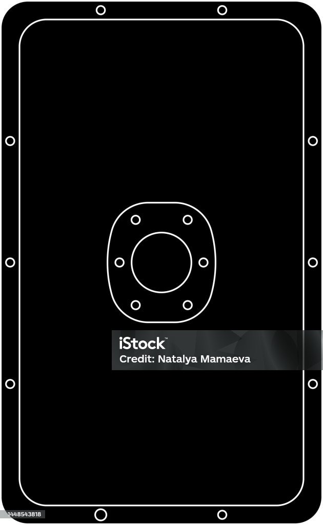 Recttangular Shield Single Black Rectangular Shield Flat Vector Illustration Stock ...