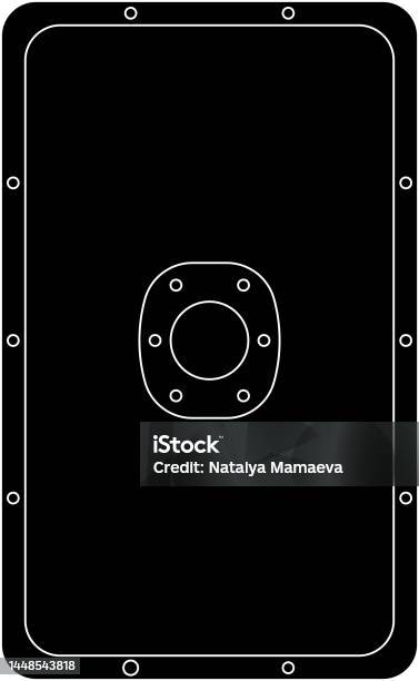 Single Black Rectangular Shield Flat Vector Illustration Stock ...