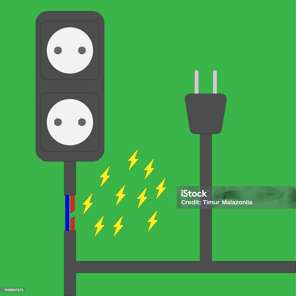 Socket Problem Short Circuit Faulty Socket Stock Illustration - Download Image Now ...
