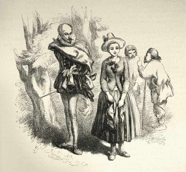 istock Scene from Love's Labour's Lost by William Shakespeare, an Elizabethan comedy, Act 1 Scene II 1448548217