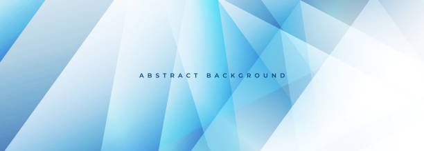 istock Light blue modern abstract wide banner with geometric shapes. Blue abstract background. 1448550459