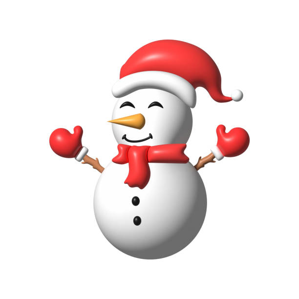 istock Snowman with Santa's hat 3d rendering illustration as Merry Christmas concept. 1448553951