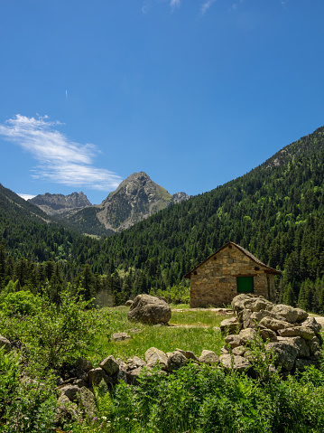 Refuge in Aiguestortes and Estany Sant Maurici National Park, in the Catalan Pyrenees, Spain