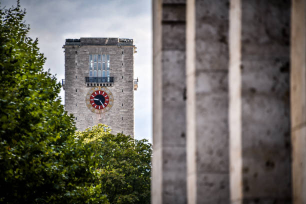 Provincial Office, Piast Tower in the background on a beautiful sunny day in Opole, southwestern Poland.