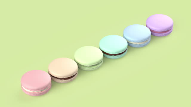 Macarons with different colors and flavors