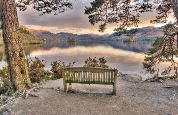 Taken at Friars Crag during sunset looking towards Borrowdale, Kings How, Castle Crag, High Spy, Maiden Moor and Catbells.