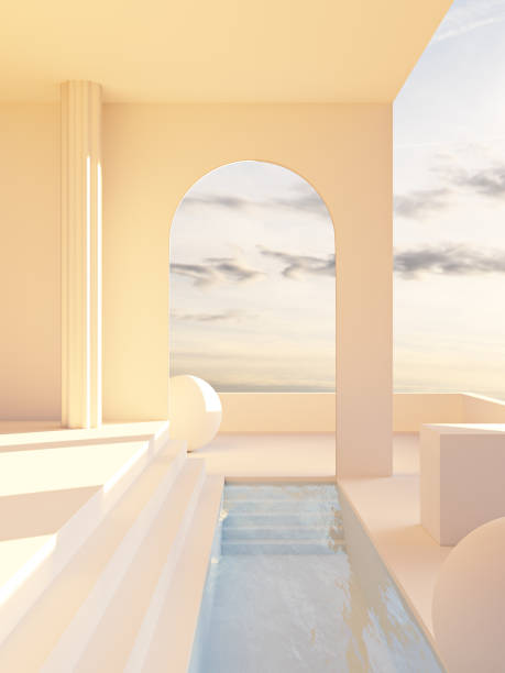 istock 3D illustration of a surreal terrace 1448559637