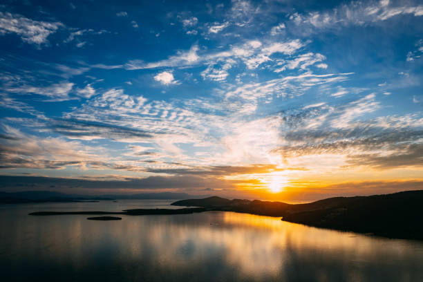 istock Drone View Sunset in the Aegean Sea 1448560863