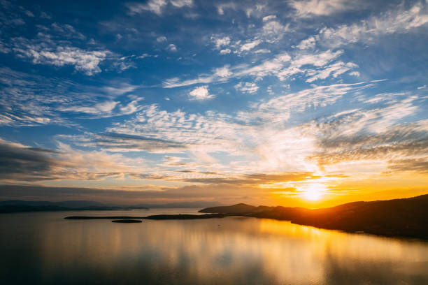 istock Drone View Sunset in the Aegean Sea 1448560864
