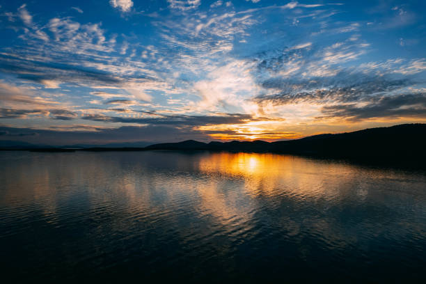 Drone View Sunset in the Aegean Sea