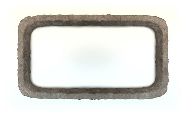 Stone frame isolated on white stock photo