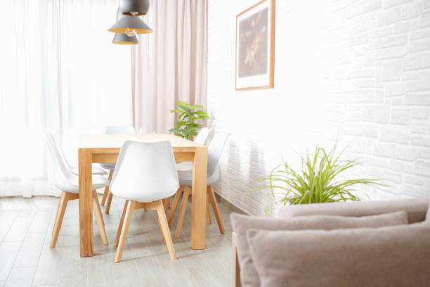 istock Dining table and living room 1448564389