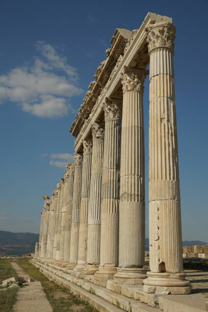 Columns in Laodicea on the Lycus Ancient City in Denizli City, Turkiye