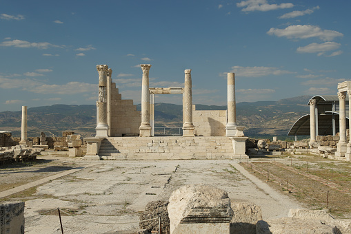 Diocaesarea Roman Temples in Mersin,Turkey named Uzuncaburc, archeological site of uzuncaburc near Silifke, south coast, Anatolia, Turkey.