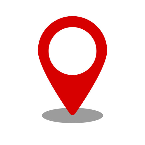 Map pin and shadow. Current location information. Vector. Map pin and shadow. Current location information. Editable vector. thumbtack stock illustrations