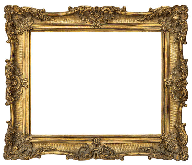 PNG Baroque golden picture frame isolated PNG Baroque picture frame isolated. Golden vintage antique frame photo png pictures stock pictures, royalty-free photos & images