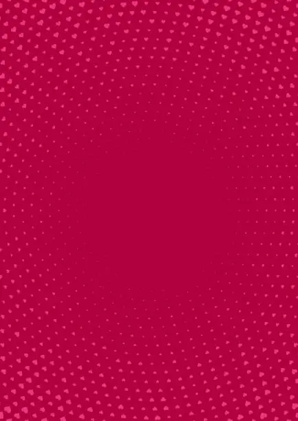 Vector illustration of Valentines day red pink hearts pattern poster background