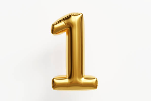 istock Golden balloon number 1. Countdown 1448577392