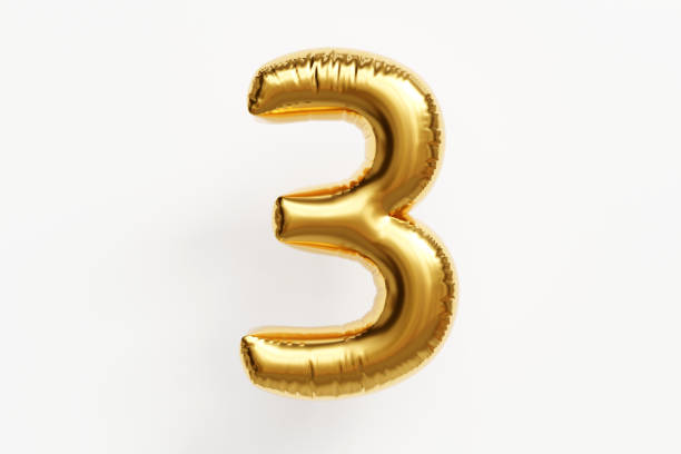 istock Golden balloon number 3. Countdown 1448577632