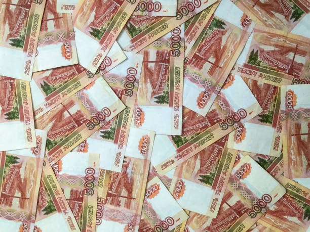 istock Russian banknotes with a face value of 5000. 1448577697