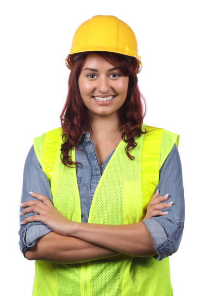 istock Multi Racial Construction Woman on White Arms Crossed 1448579867