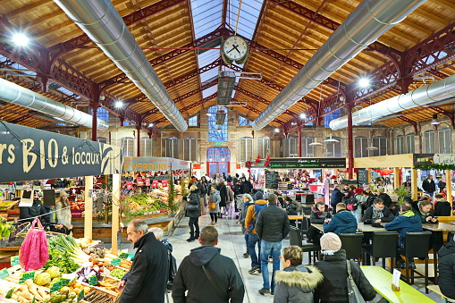 The covered market of Colmar (Le Marché Couvert de Colmar)  Colmar, France - December 2022