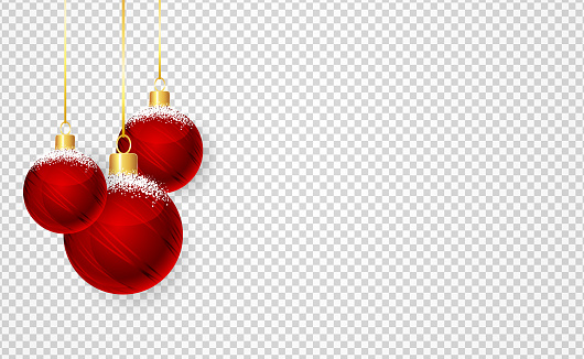 Isolated Red Christmas Balls