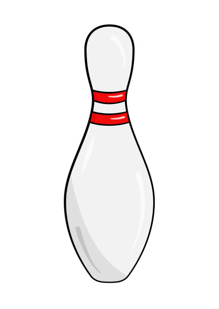 Bowling pin. Vector illustration. Cartoon Bowling pin. Vector illustration. Cartoon. Isolated on white background cartoon of the bowling pin stock illustrations