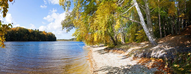 Vacations in Germany - sunny autumn day at the lake, Mecklenburg-vorpommern