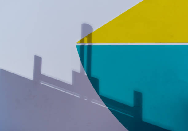 istock Shadow of geometric figures on colorful wall 1448588192