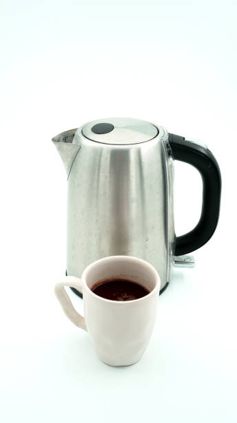 istock Winter concept with kettle and hot chocolate on an isolated background 1448588403