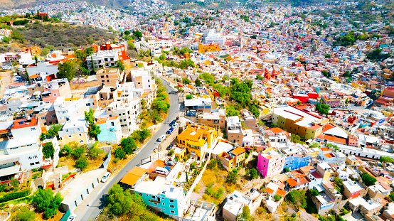 Colorful city in the Guanajuato, Mexico