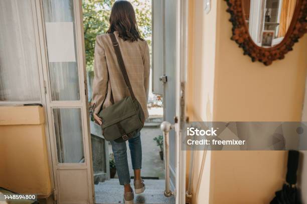 Woman Leaving Home Stock Photo - Download Image Now - Leaving, Women, Domestic Life