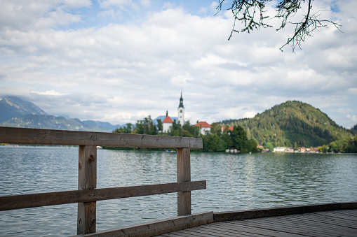 wooden walkway surrounding the lego bled