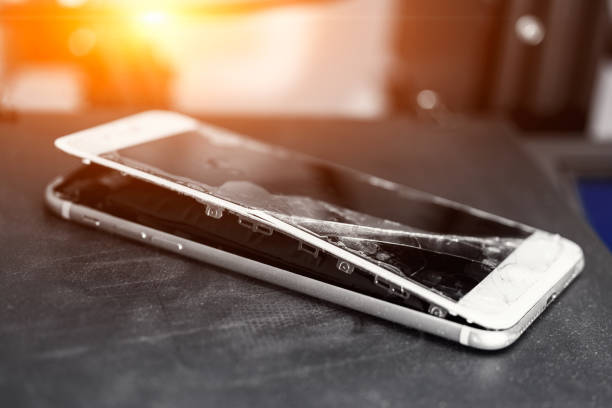 istock Swollen lithium polymer battery in smartphone, explosive smartphone 1448612716