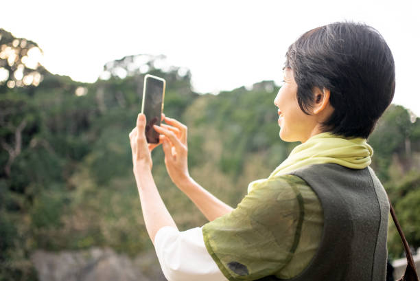 istock Asian woman sightseeing in Japan. 1448623082
