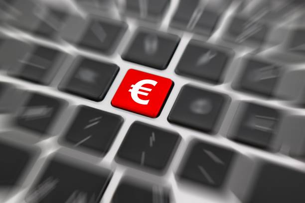 e-commerce or consumerism symbols with dollar, euro or sale sign