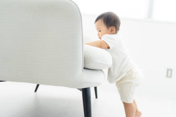 istock Baby portrait having fun at home 1448631080
