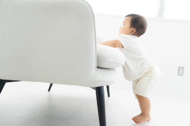 istock Baby portrait having fun at home 1448631086