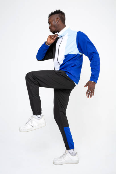 istock Black man wearing sportswear. 1448632300