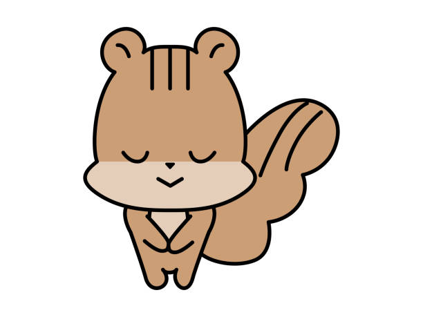 A cute squirrel character bows. A cute squirrel character bows.
Cute and funny animal is expressing emotion. bowing cartoon stock illustrations