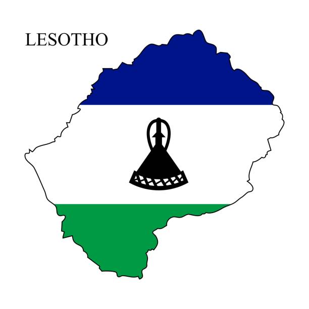 illustrazioni stock, clip art, cartoni animati e icone di tendenza di illustrazione vettoriale della mappa del lesotho. economia globale. paese famoso. africa meridionale. africa. - lesotho