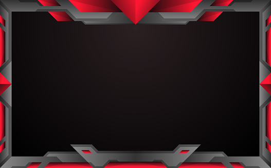 Interface Border Abstract Metal And Red Live Stream Overlay Video Screen Interface ...