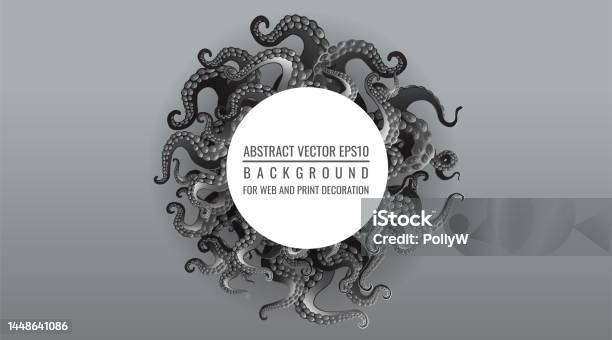 Octopus Round Frame Octopus Abstract Frame Design Creative Ocean Doodle Cute Decoration ...