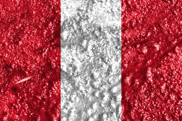 istock Closeup of grunge Peru flag 1448653374