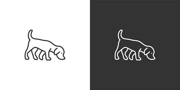 Dog line vector logo design.