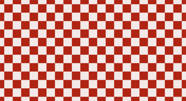 istock Repetitive square seamless pattern like a chessboard, contrasting colors. In Japanese culture it is called the Ichimatsu Motif. Geometric rectangle background. Simple vector wallpaper, red and white. 1448657726