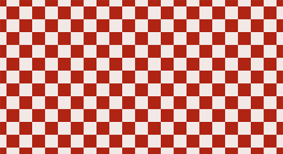 Repetitive square seamless pattern like a chessboard, contrasting colors. In Japanese culture it is called the Ichimatsu Motif. Geometric rectangle background. Simple vector wallpaper, red and white.
