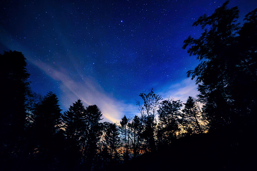 Starry sky seen from Kobushi Hut